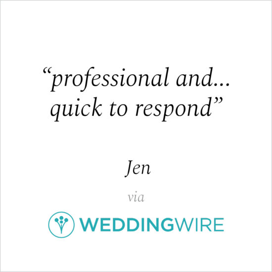 Kind Words - Jen via WeddingWire